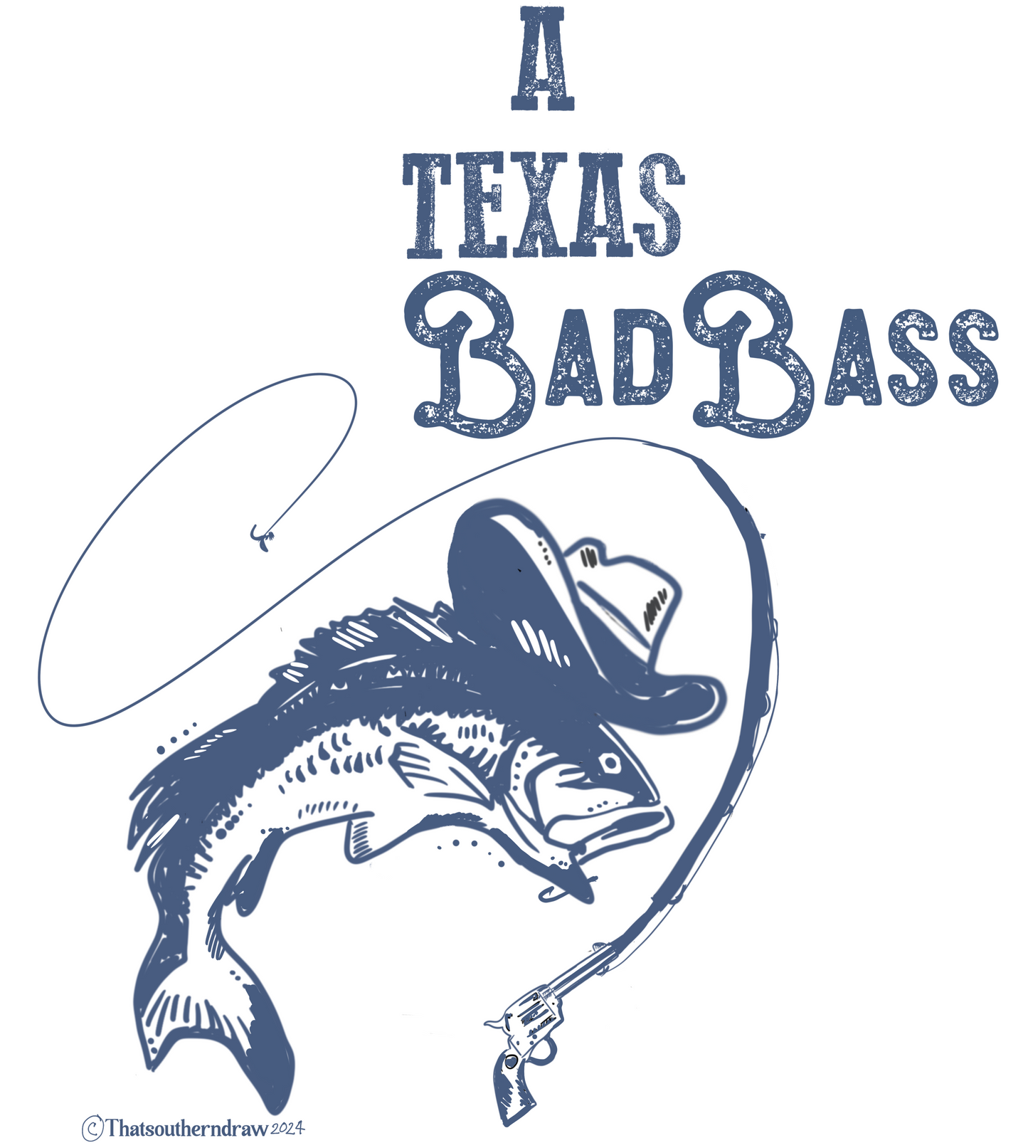 A Texas Bad Bass card Sticker