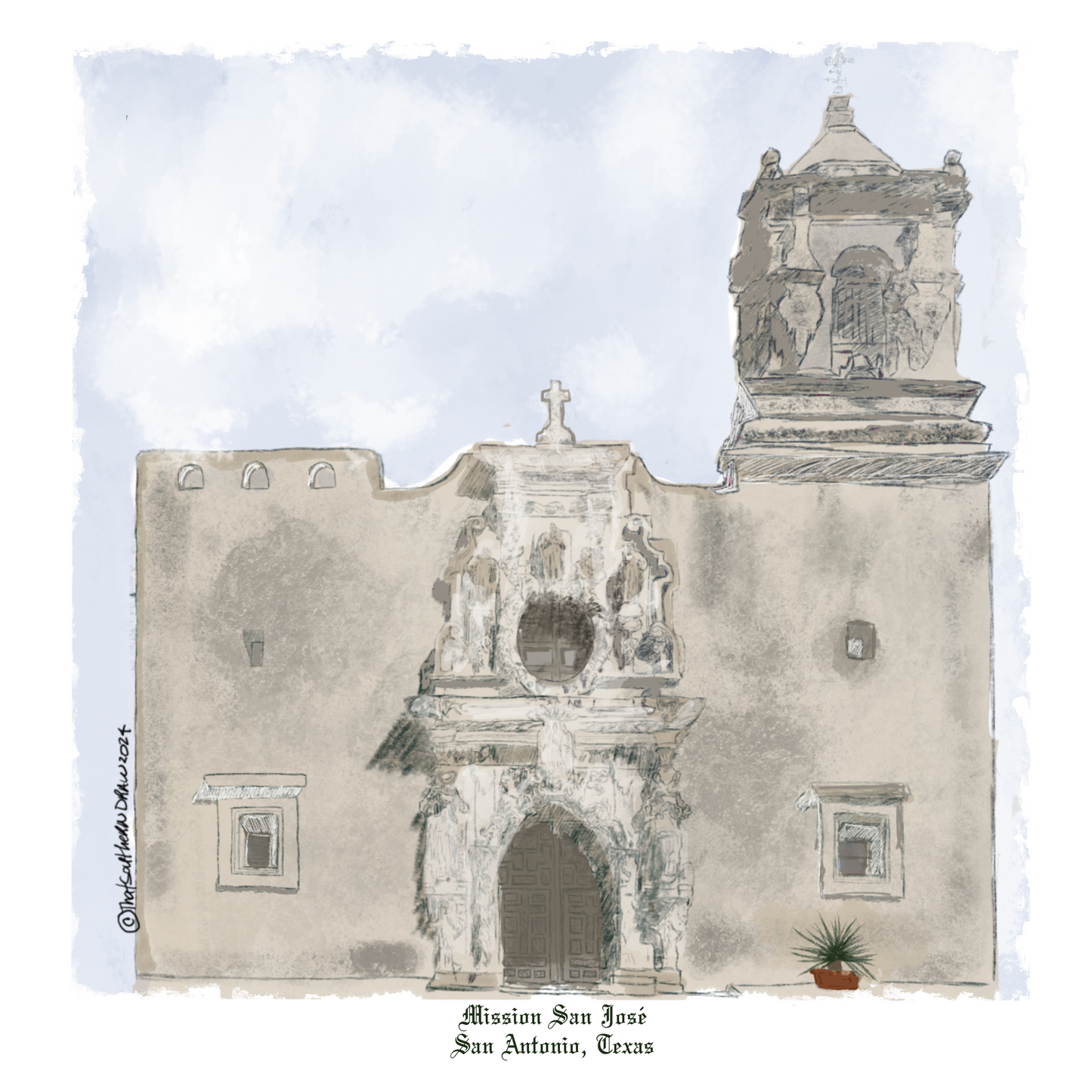 MISSION SAN JOSE -rustic Sticker