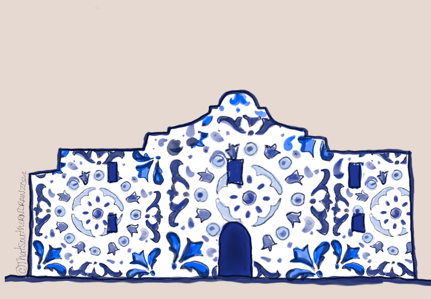 Blue White Alamo