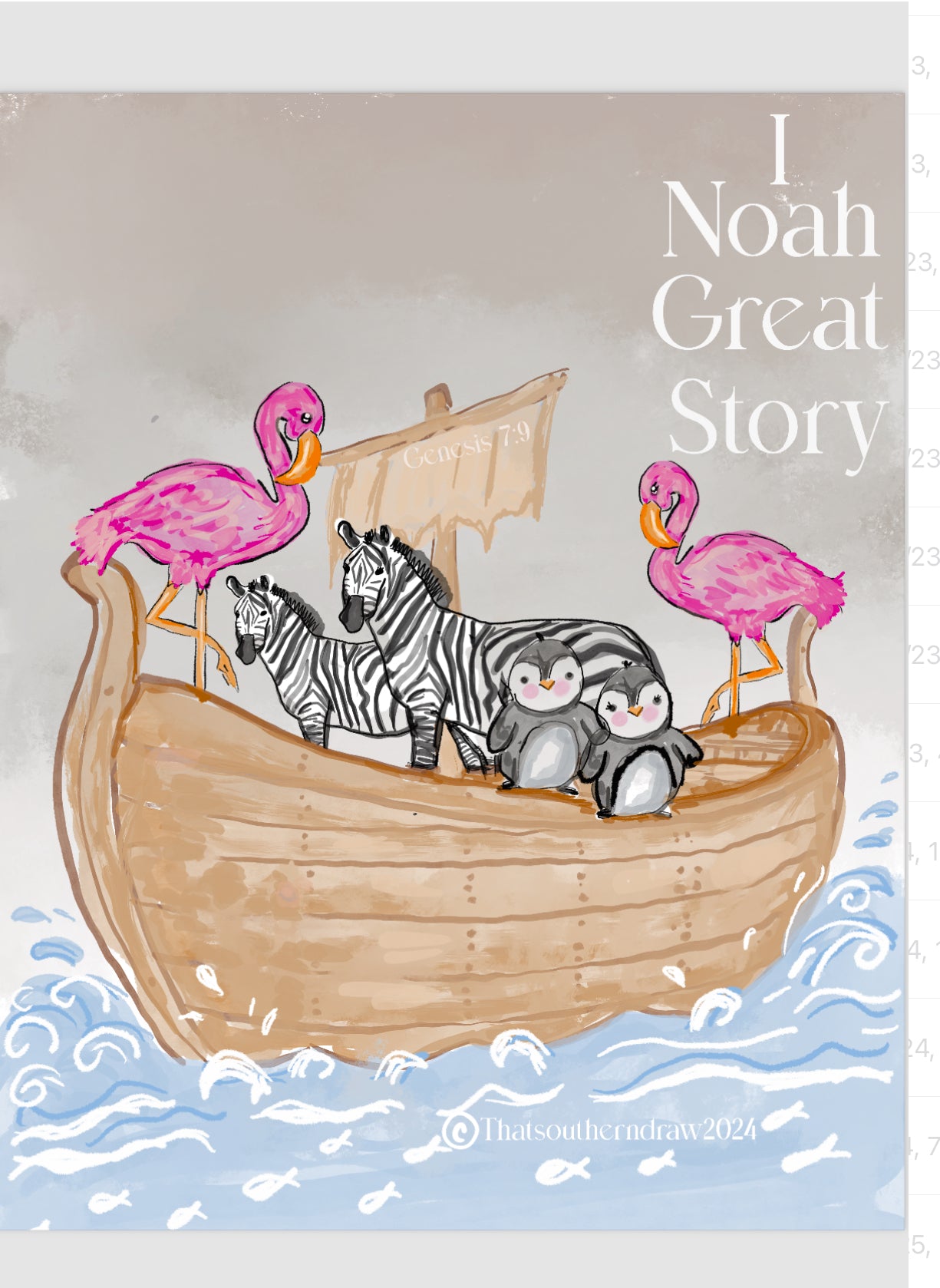 NOAHS ARK PRINT