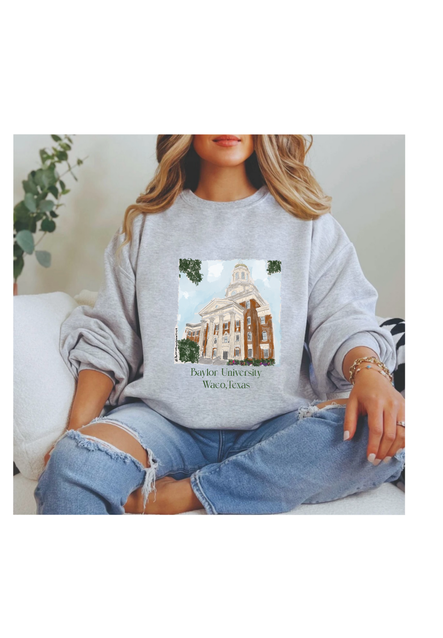 BAYLOR SWEATSHIRT ON ASH GREY