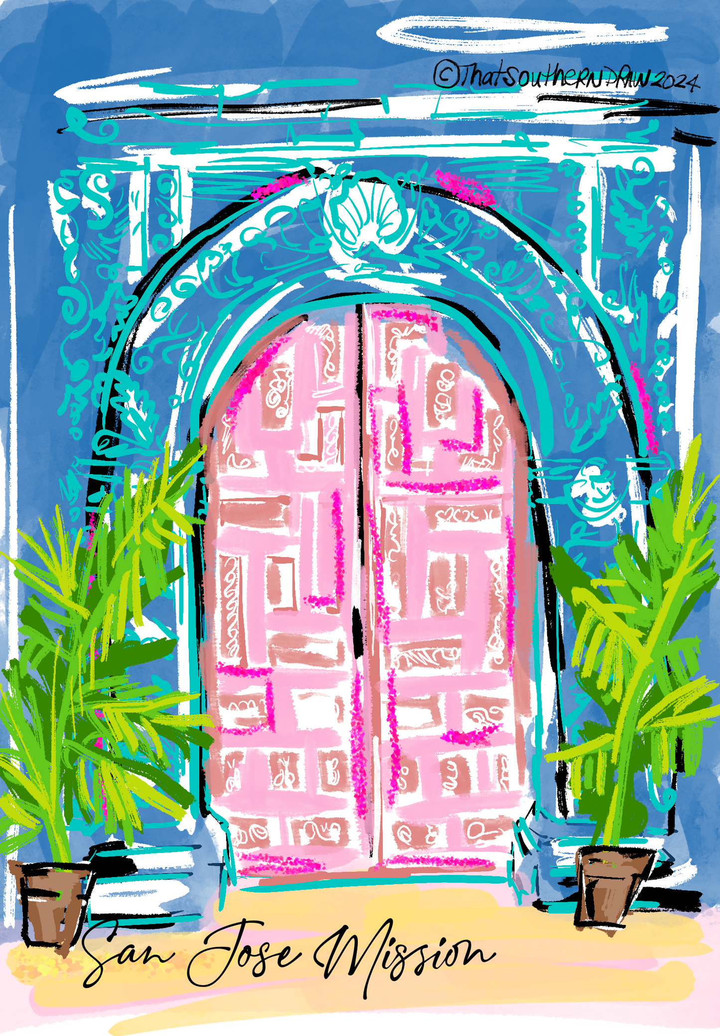 San Jose Mission \ bright Sticker