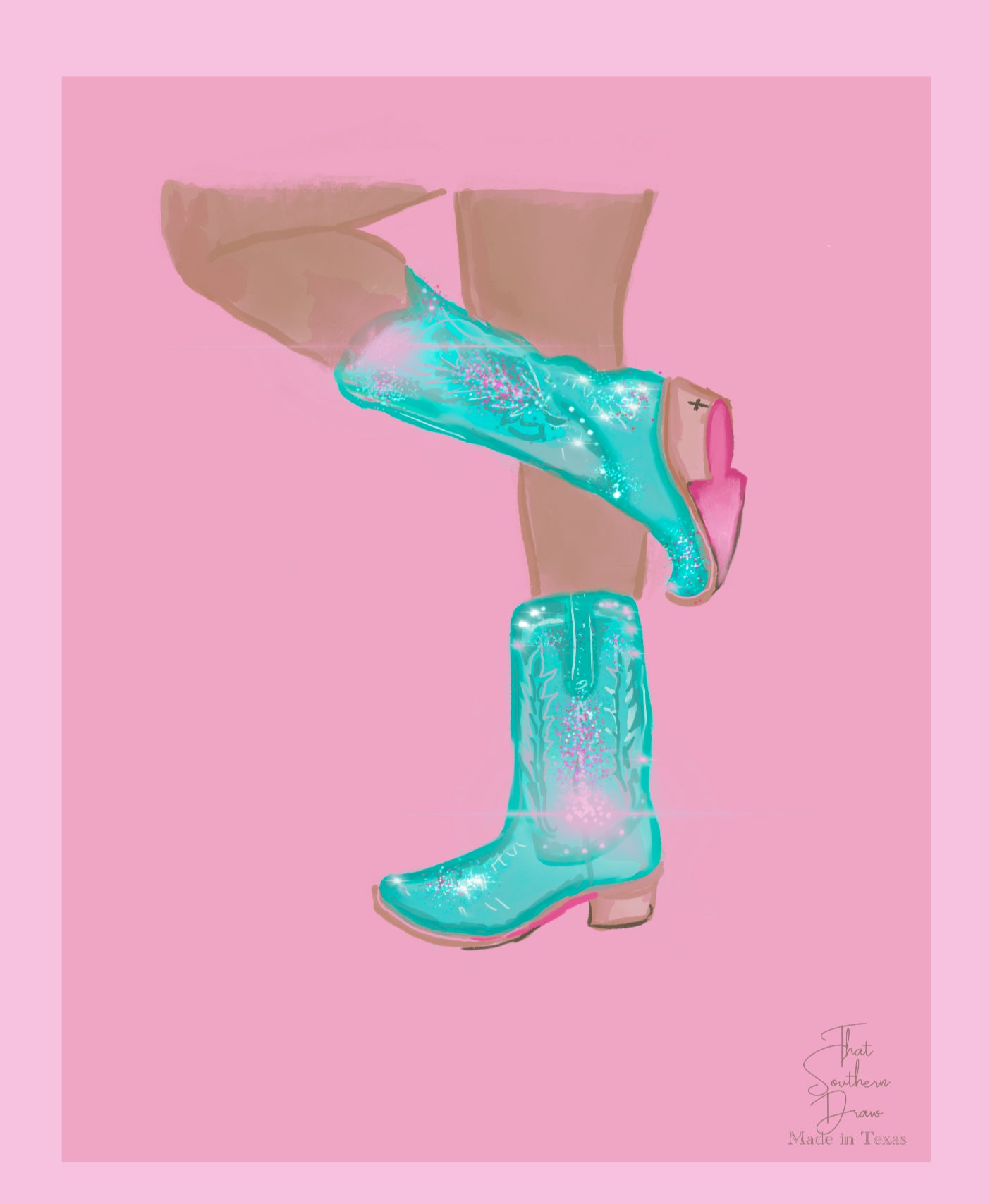 TURQUOISE BOOTS PRINT