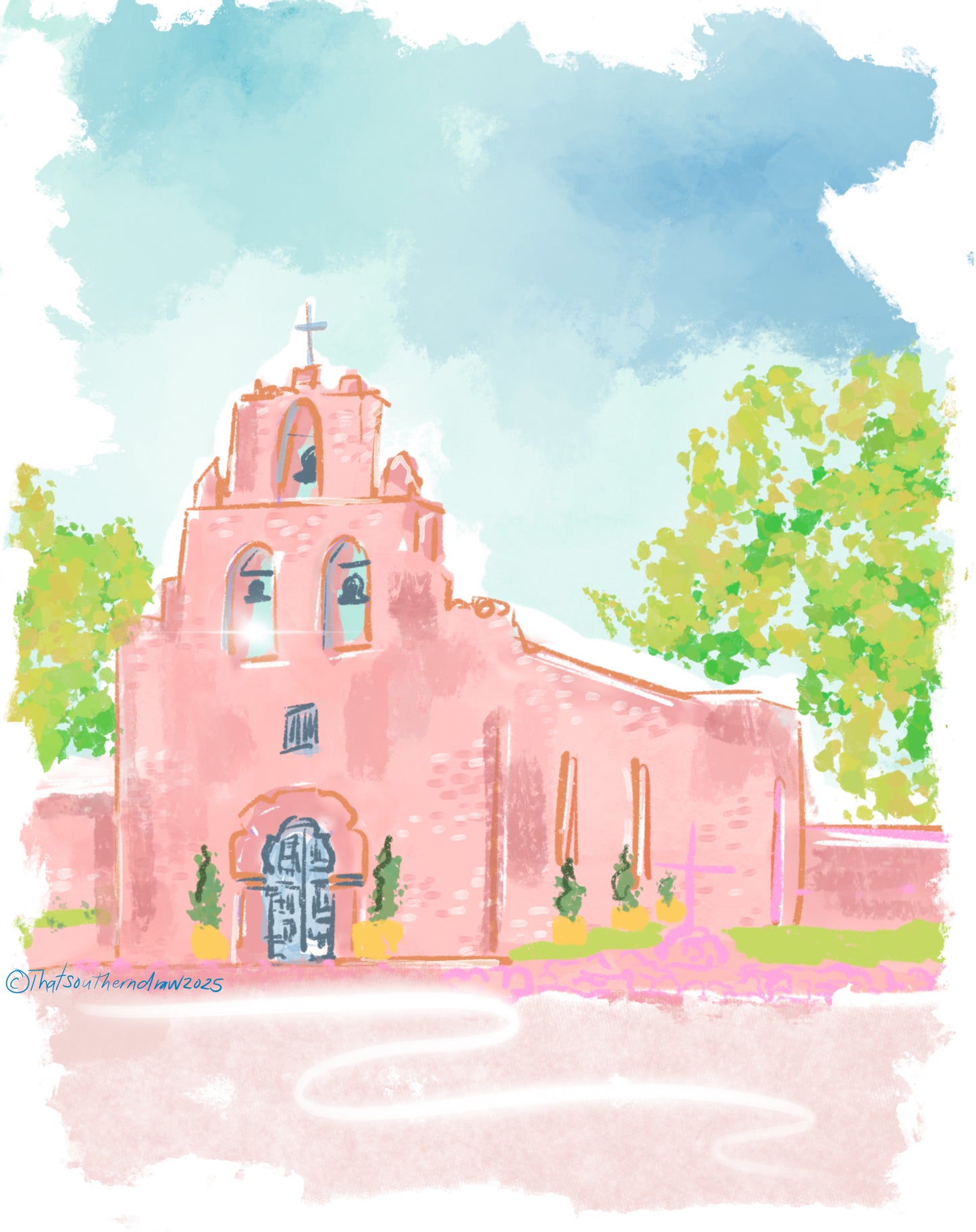 HISTORIC MISSION ESPADA PRINT