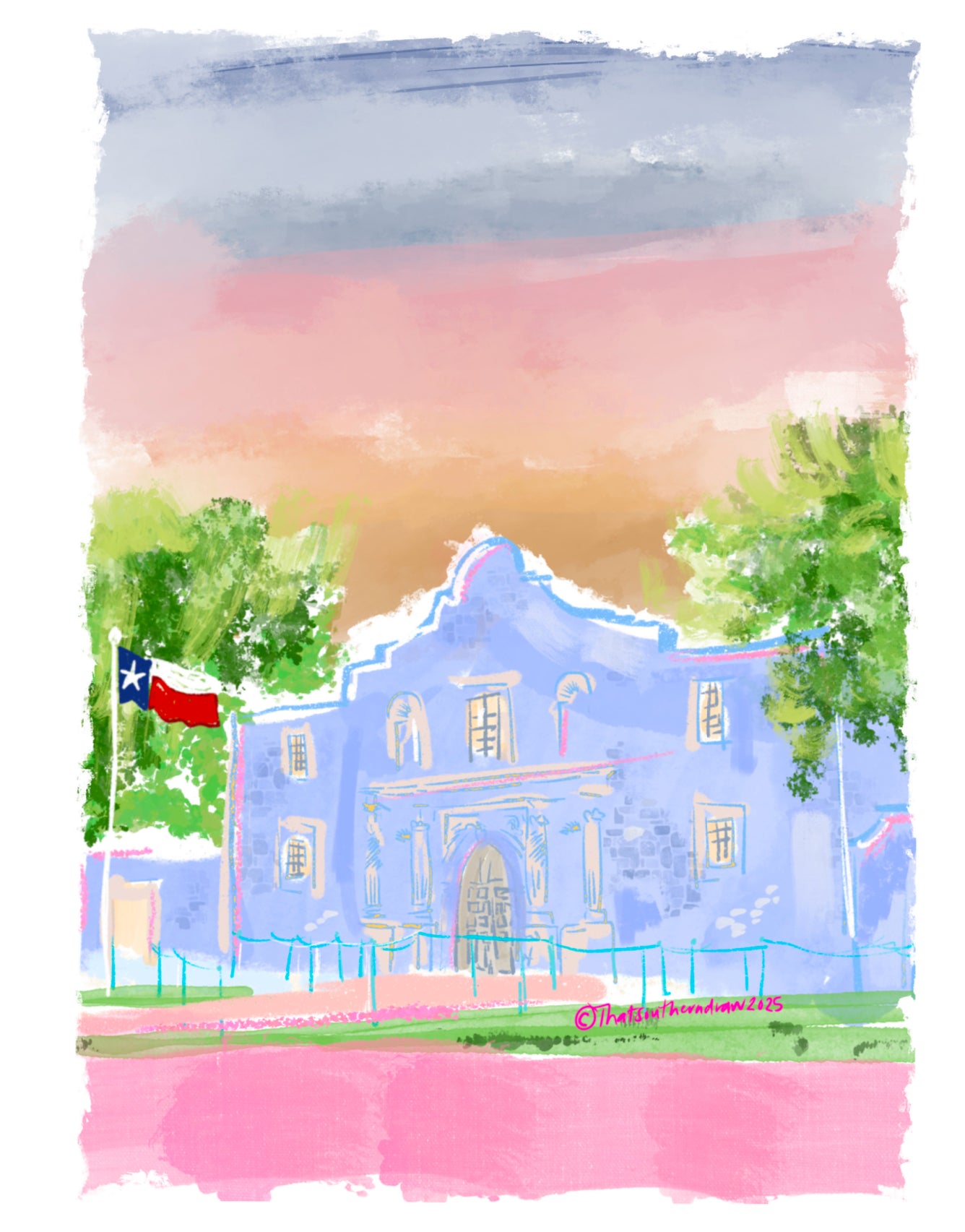 HISTORIC ALAMO IN PURPLE