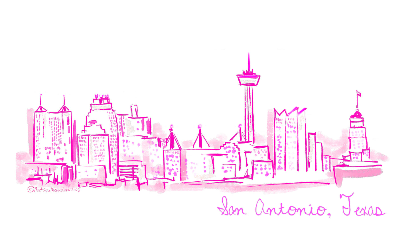 SAN ANTONIO SKYLINE print