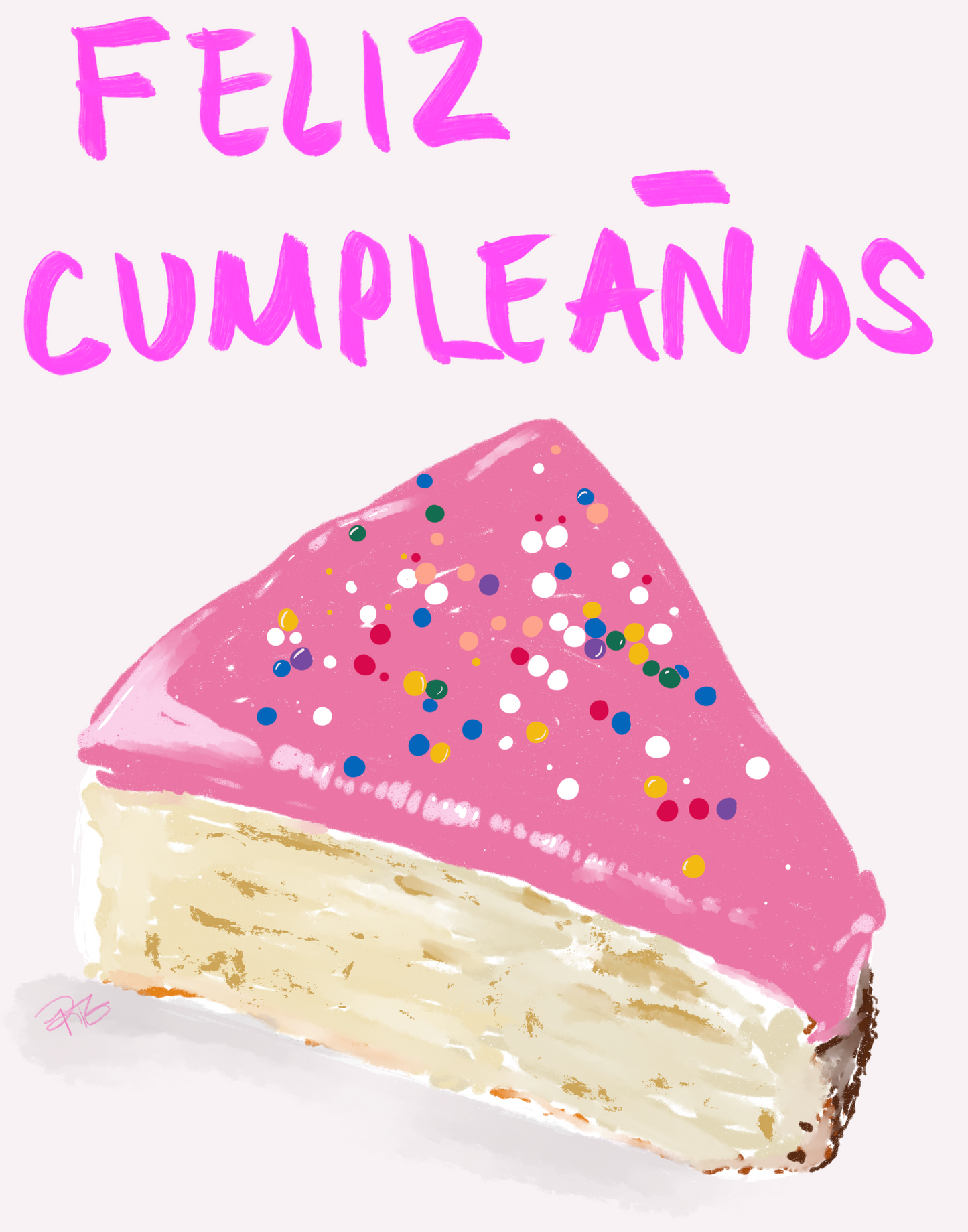 Pink cake birthday card