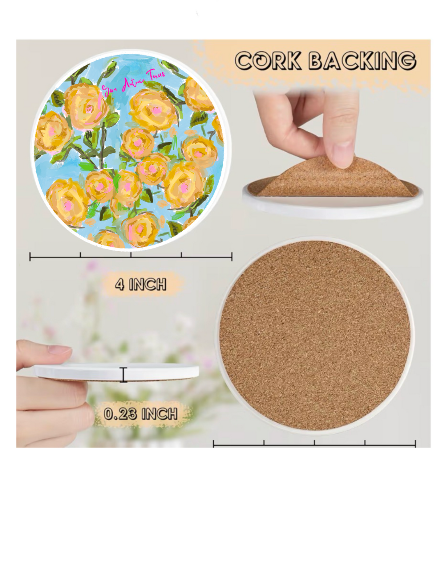 Yellow Rose coaster