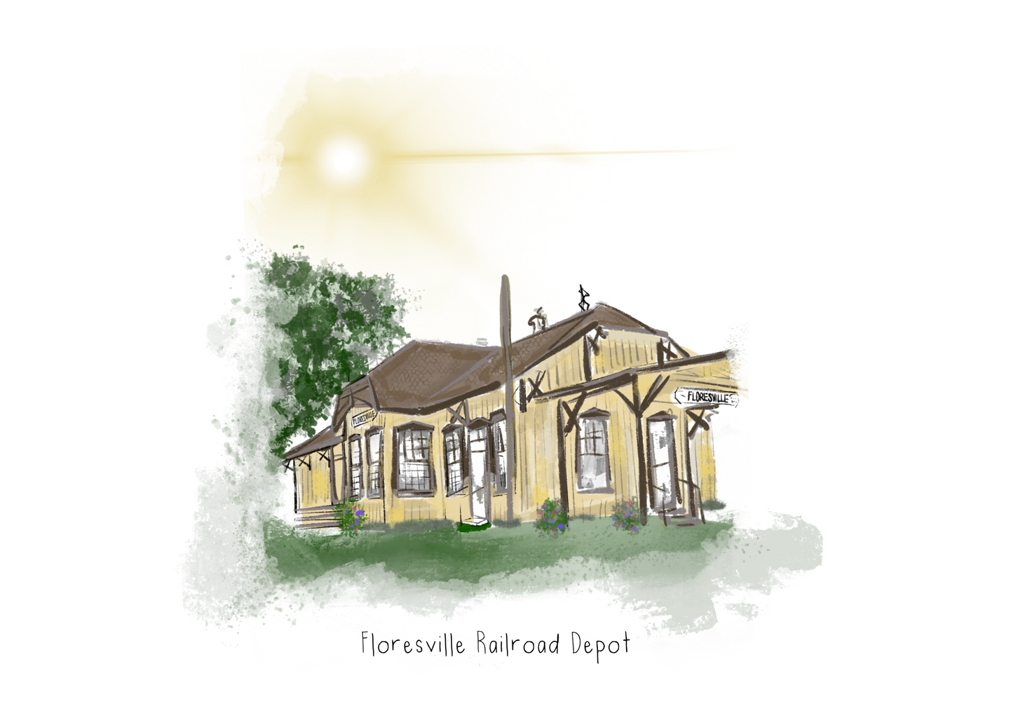 Floresville Train Station Sticker