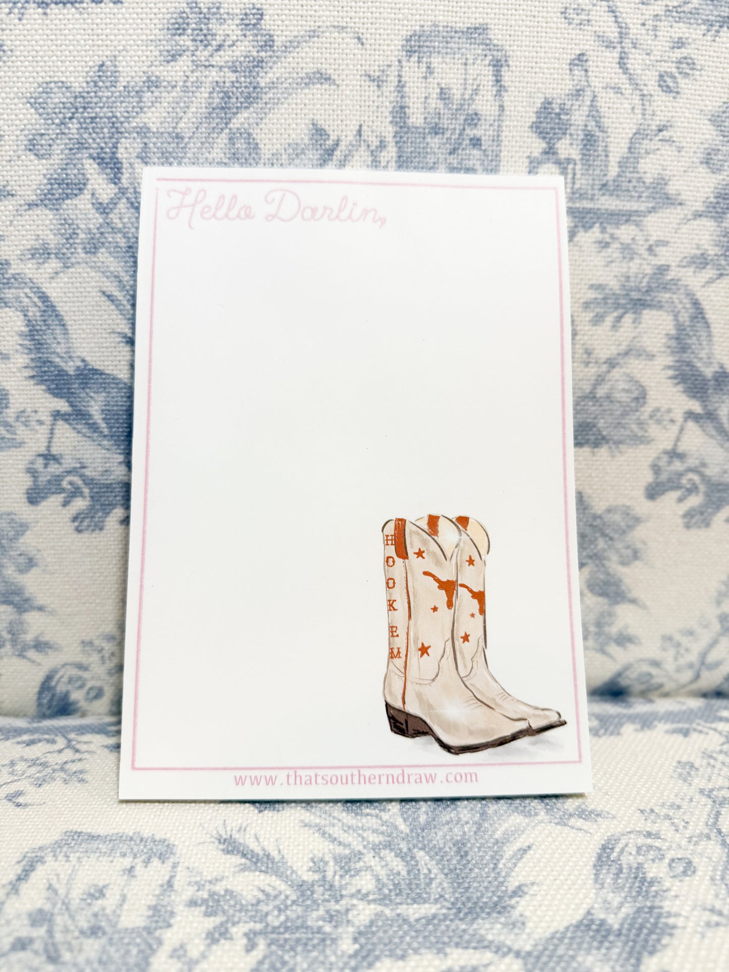 CUSTOM DRAWN LONGHORNS NOTEPAD