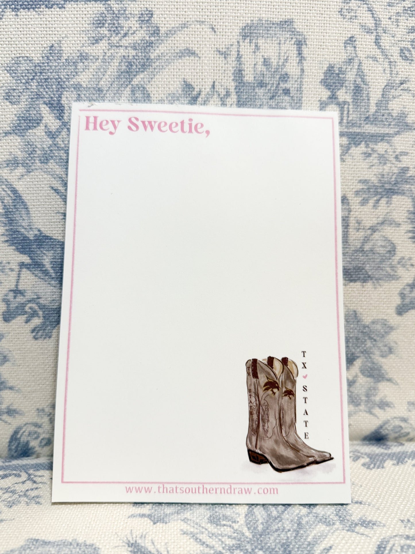 CUSTOM DRAWN TEXAS STATE NOTEPAD