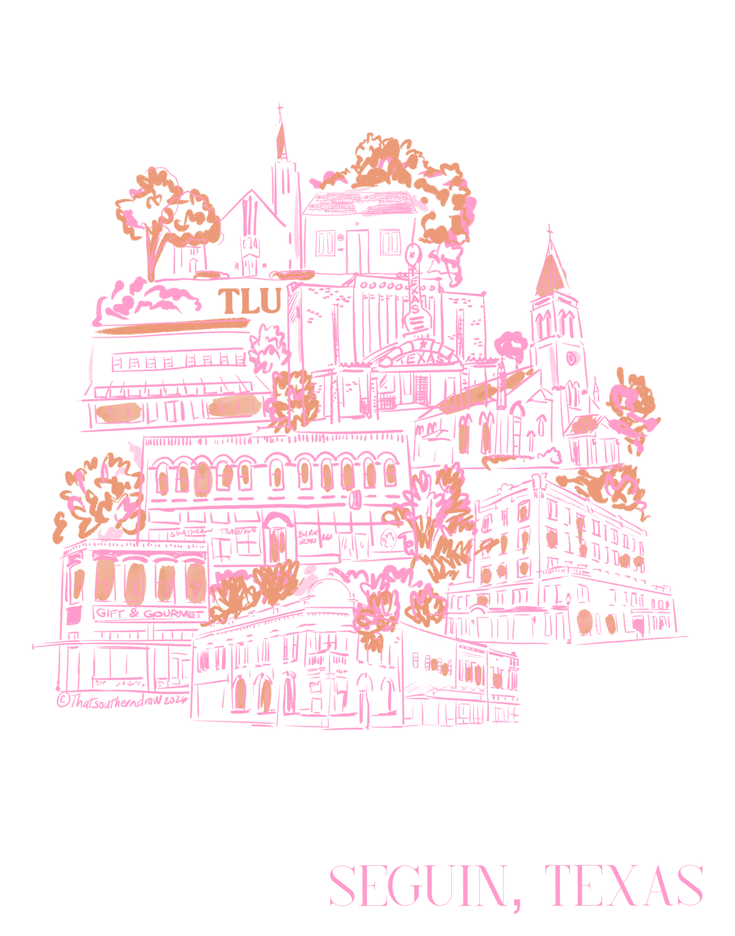 Seguin Pink City print