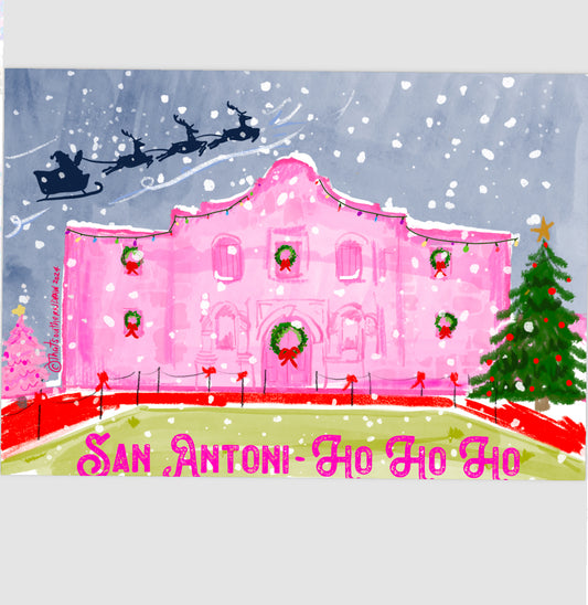 PINK ALAMO XMAS PRINT