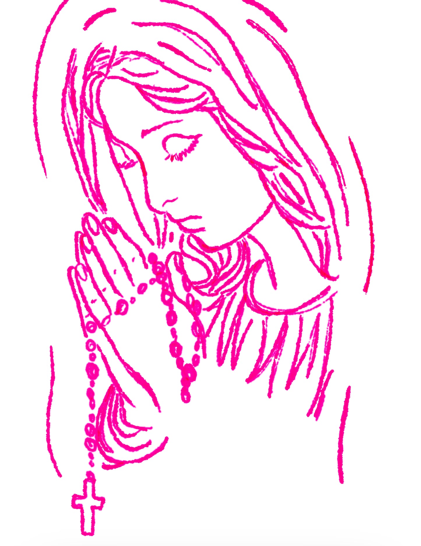 VIRGIN MARY IN PINK