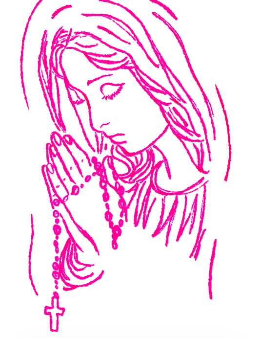 VIRGIN MARY IN PINK