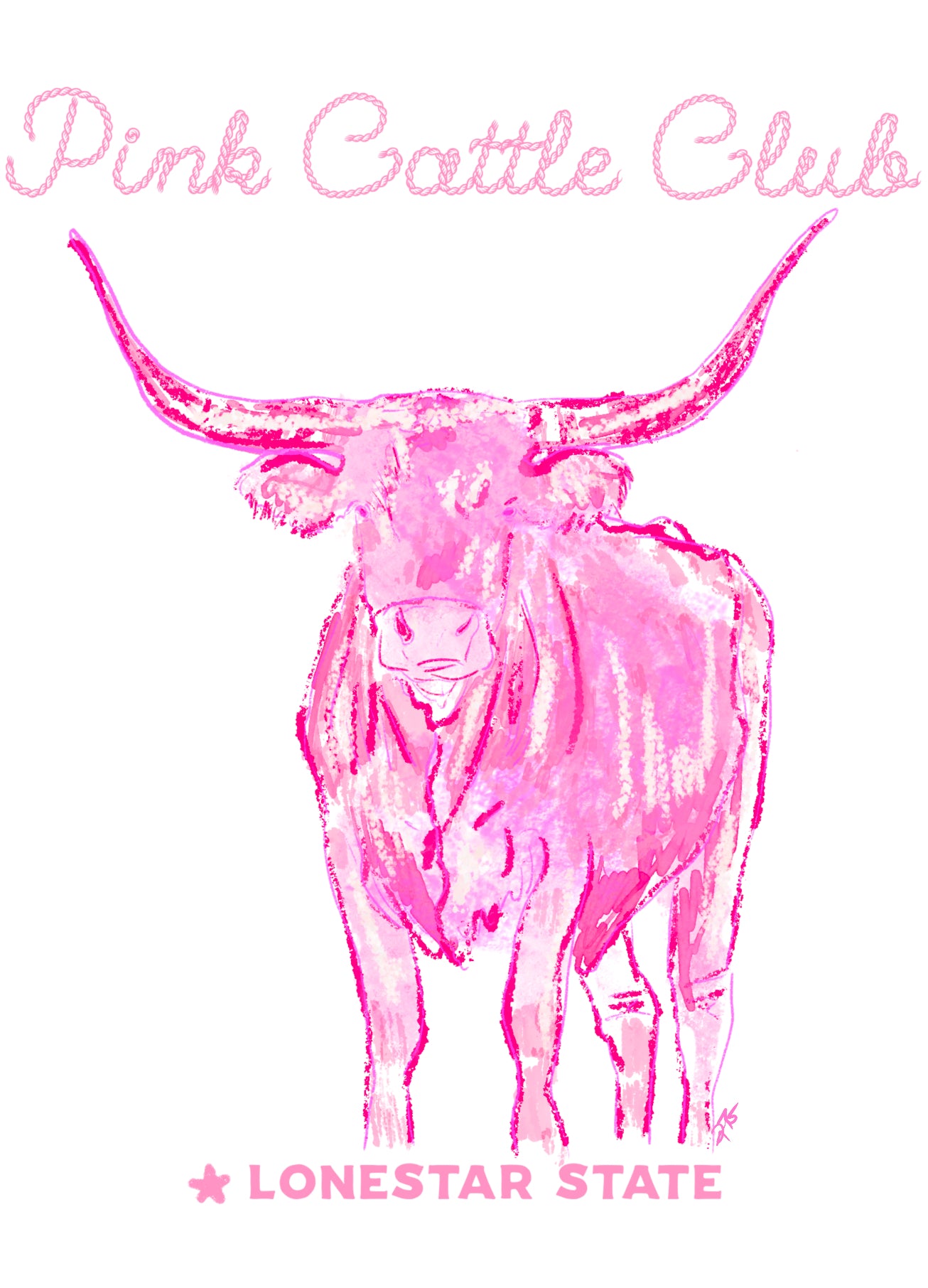 Pink cattle club print