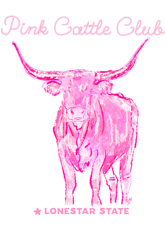 Pink cattle club print