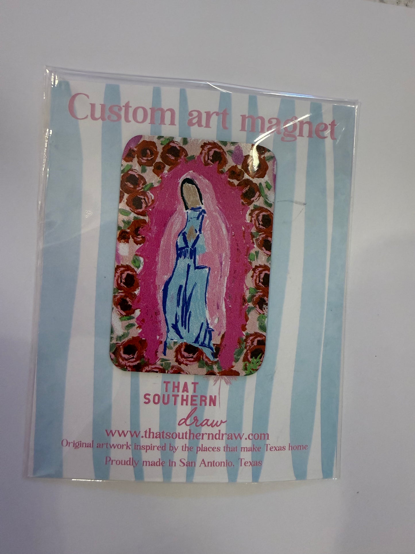 Guadaña and Roses magnet 2x3 inches