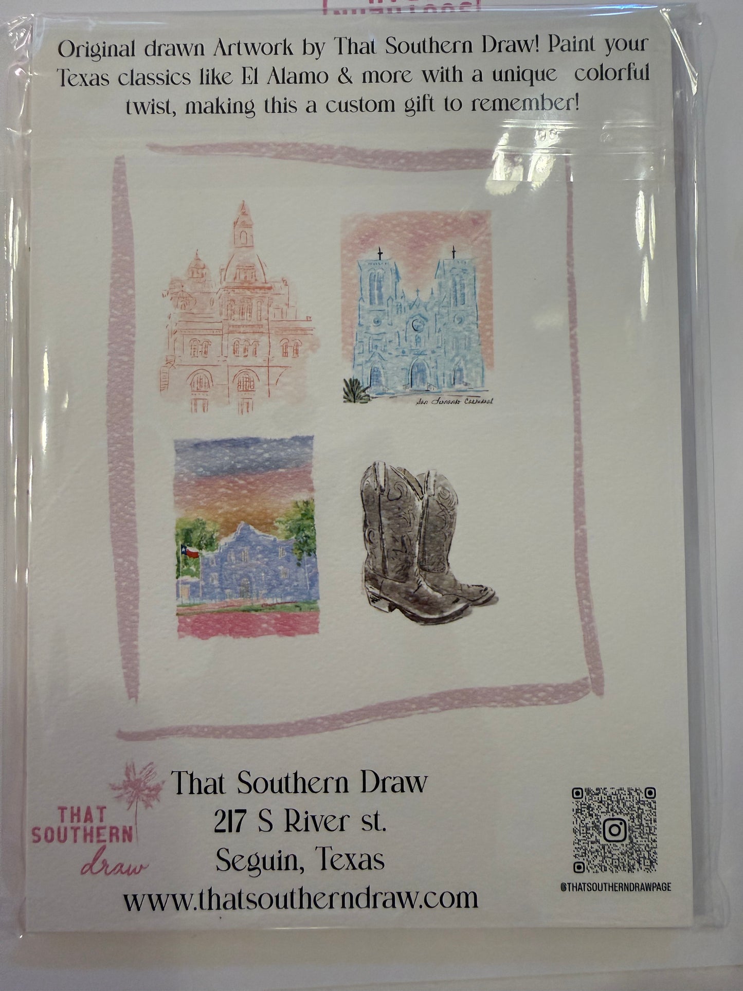 Watercolor Paint set 4 Postcards