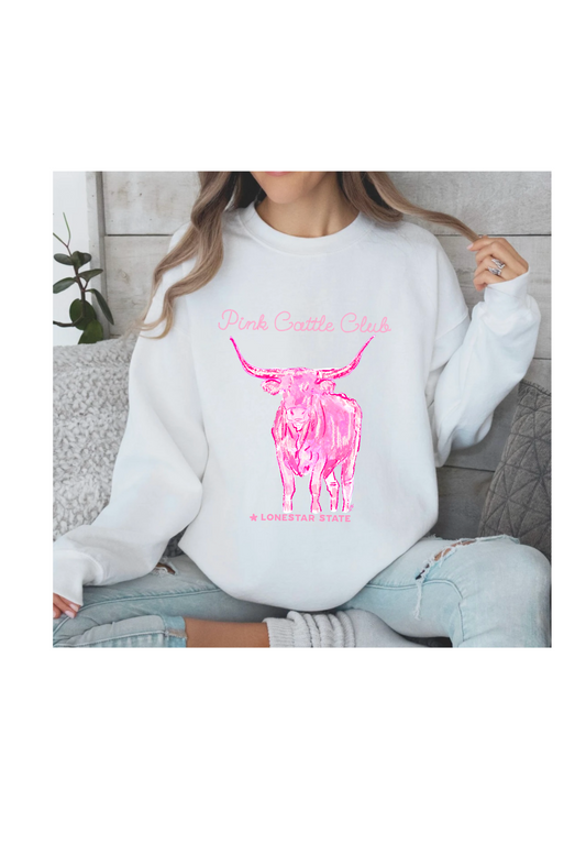 Pink cattle club sweatshirt