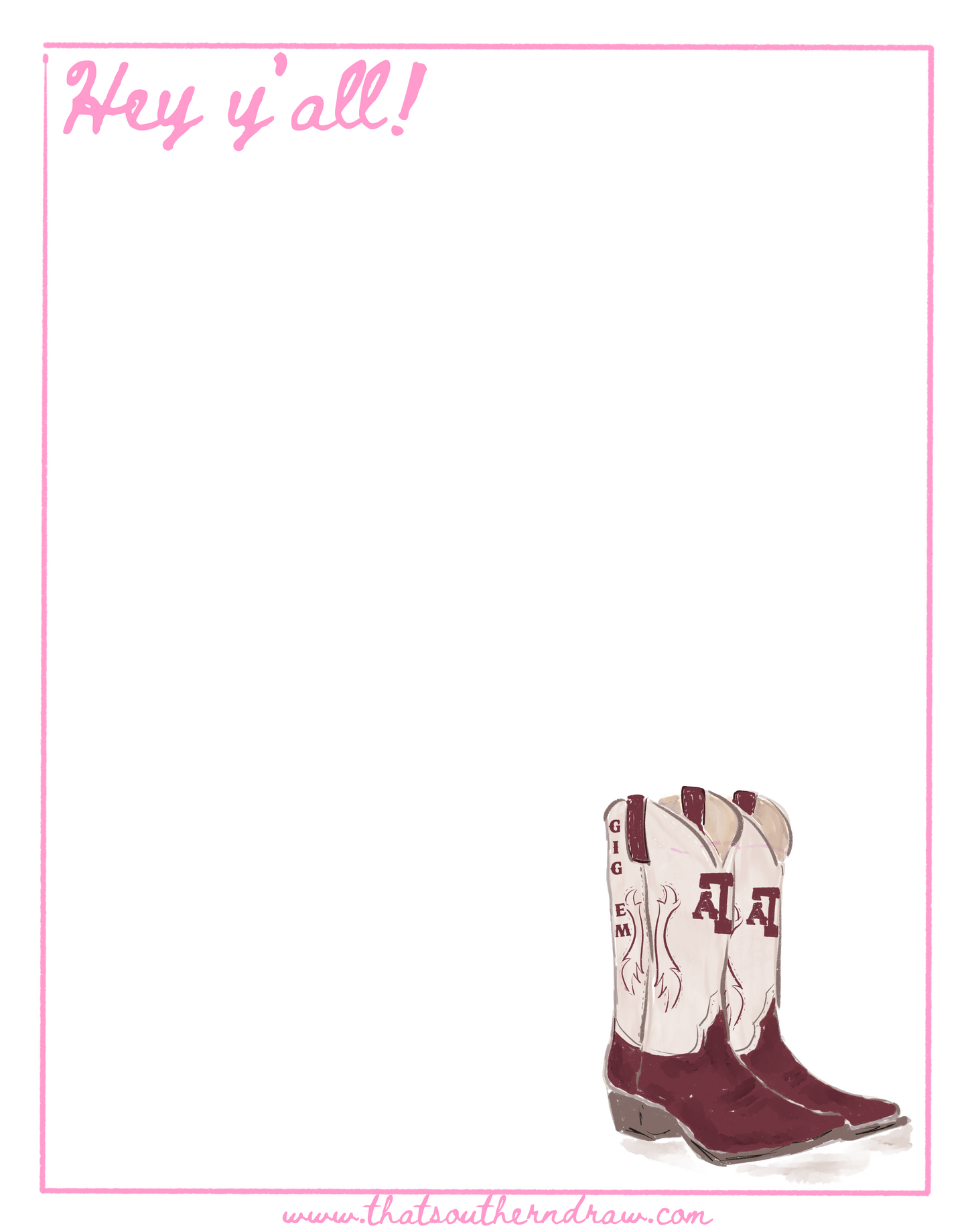 CUSTOM DRAWN A&M NOTEPAD