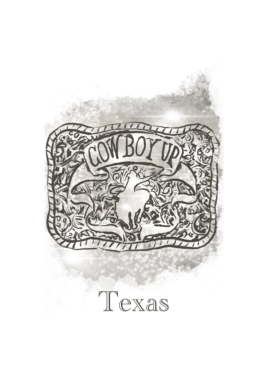 Cowboy Buckle Sticker