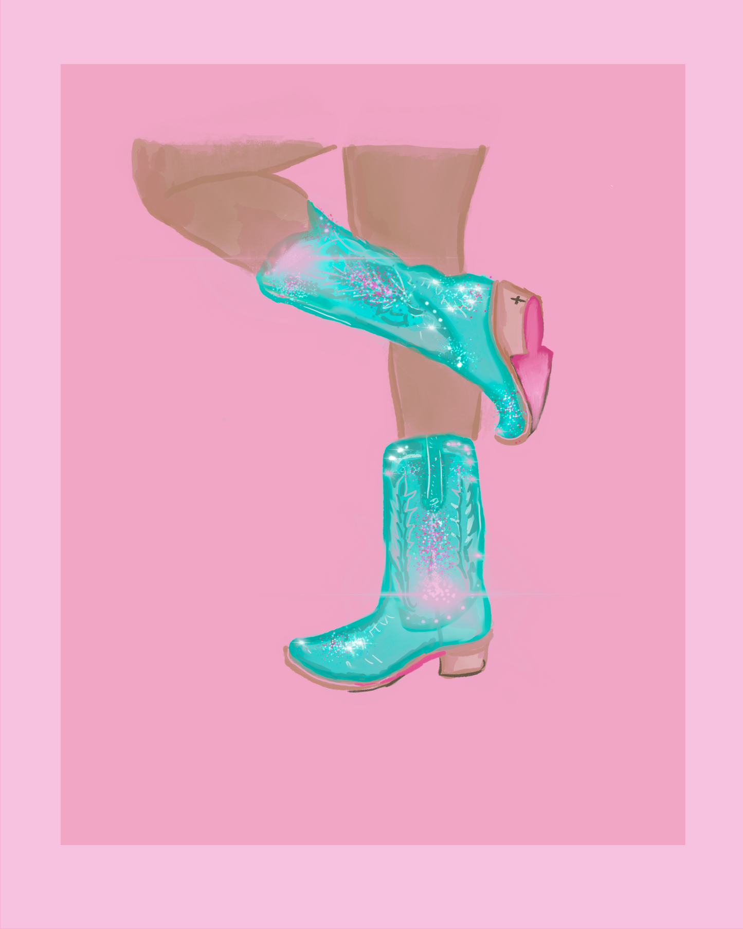 Turquoise Boots Sticker