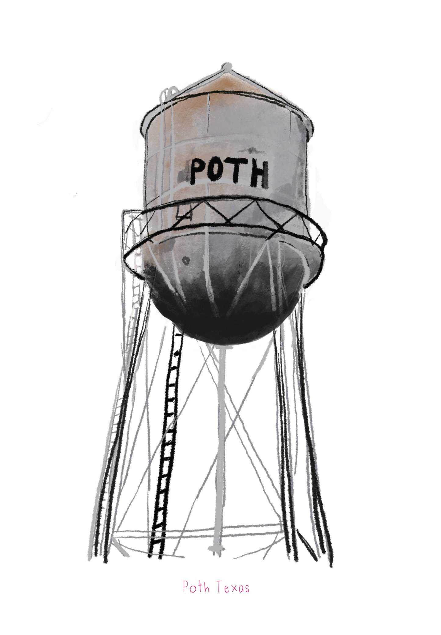 Poth Water Tower Sticker
