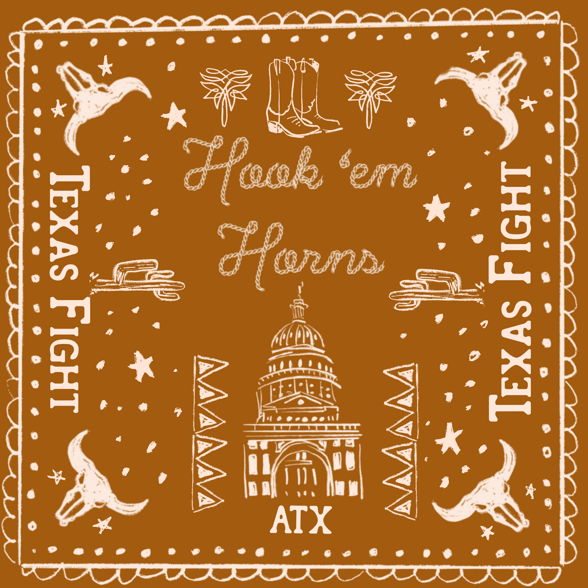 Ut Austin Ribbon UT Austin Bandana – THAT SOUTHERN DRAW