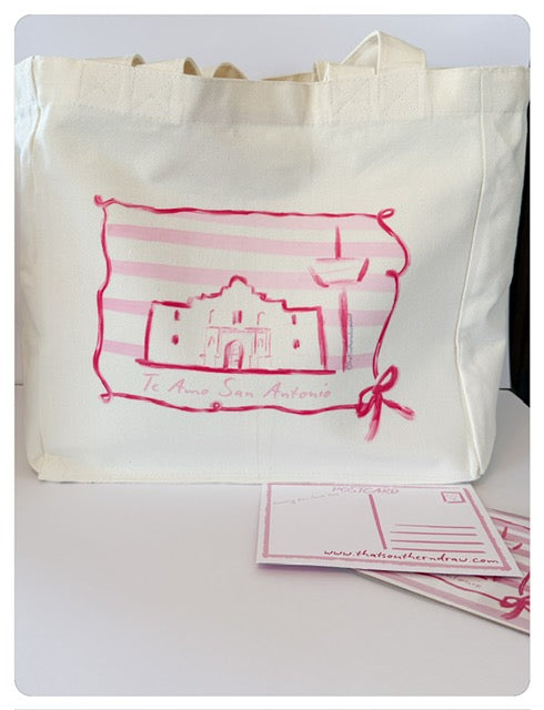 Pink Alamo Tote Bag